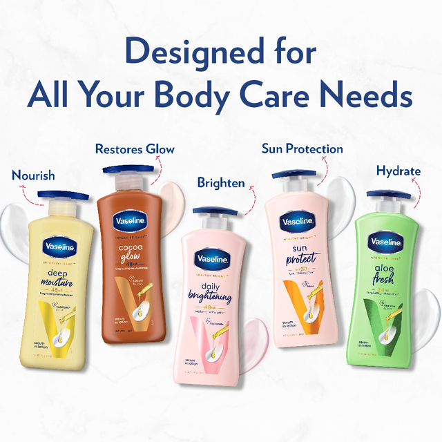 Vaseline Deep Moisture Body Lotion | For Dry Skin | Moisturised Glowing Skin | With Pro Ceramides