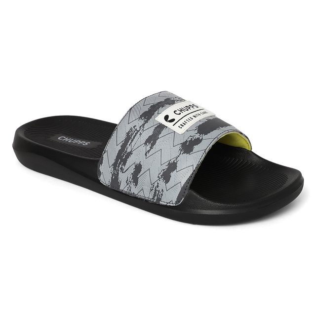 Chupps Traction Black and Grey Men's Casual Slider - UK 10