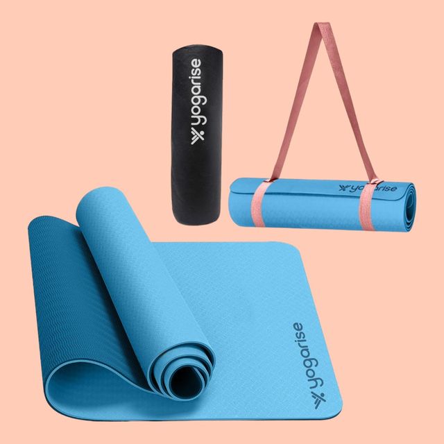 Yogarise 8mm Yoga Mat Dual Color, Dark & Light Blue