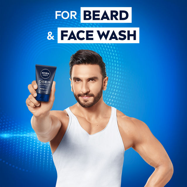 Nivea Men Face Wash Deep Impact Intense Clean For Beard & Face With Black Carbon 100 g Combo