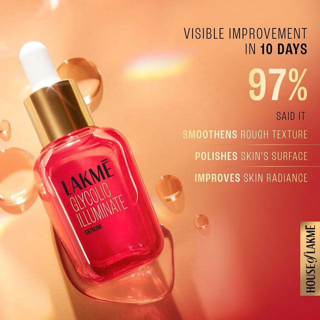 Lakme Glycolic Illuminate Serum With 1% Glycolic Acid Reduces Dullness & Improves Texture