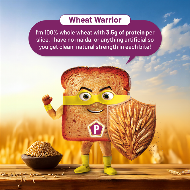 Protein Chef High Fibre 100% Whole Wheat Bread (Zero Maida) - Atta Bread Made MP Sharbati Wheat