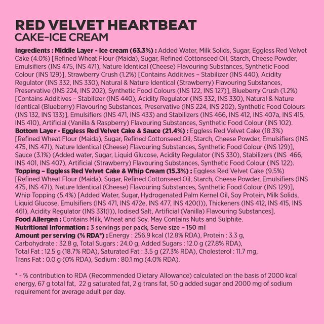 Havmor Red Velvet Heartbeat Cake