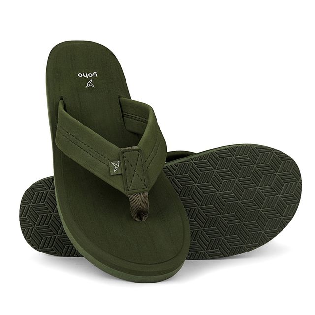 Yoho Men Slippers Bubbles | Olive Green | UK 8
