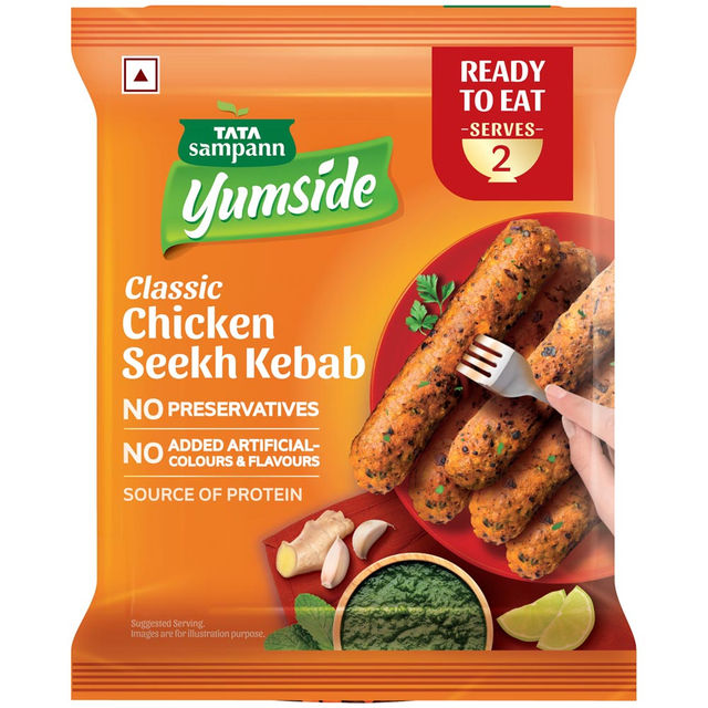 Tata Sampann Yumside Classic Chicken Seekh Kebab- Ready to Eat