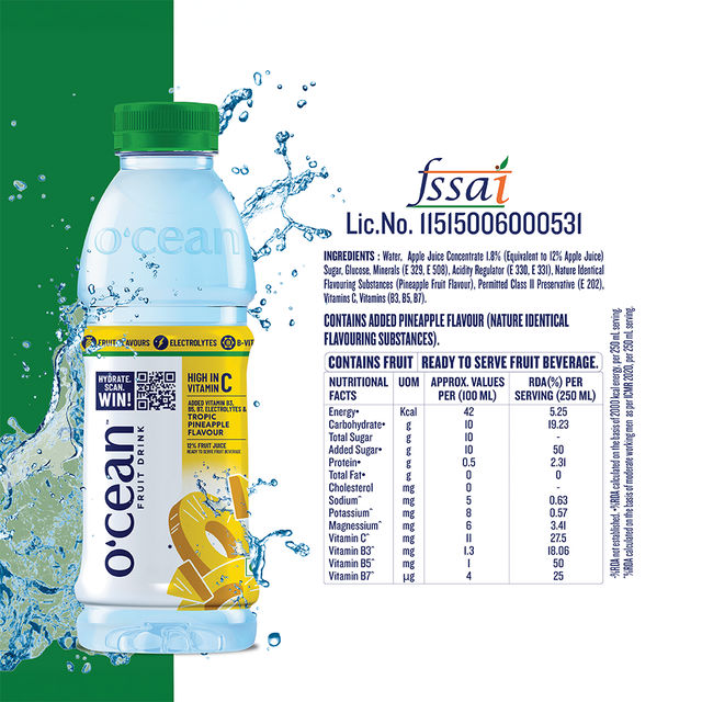 O'cean Beverages Pineapple Flavoured Water
