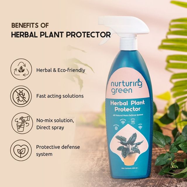 Nurturing Green - Herbal Plant Protector | 650ml | Plant Spray Bottle with Neem Oil for Plant Care