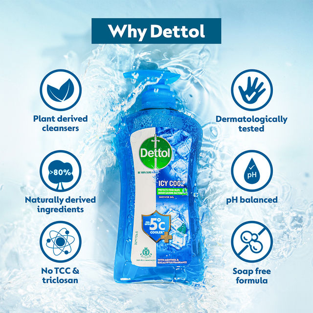 Dettol Body Wash and shower Gel, Icy Cool Pump 500 ml Combo