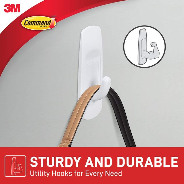 Command Wall Hook - Medium Size, Pack Of 2, Capacity - 1.3Kg