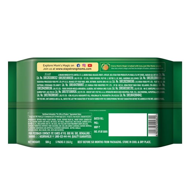 Sunfeast Mom's Magic Cashew & Almond Cookies Packet 560 g Combo