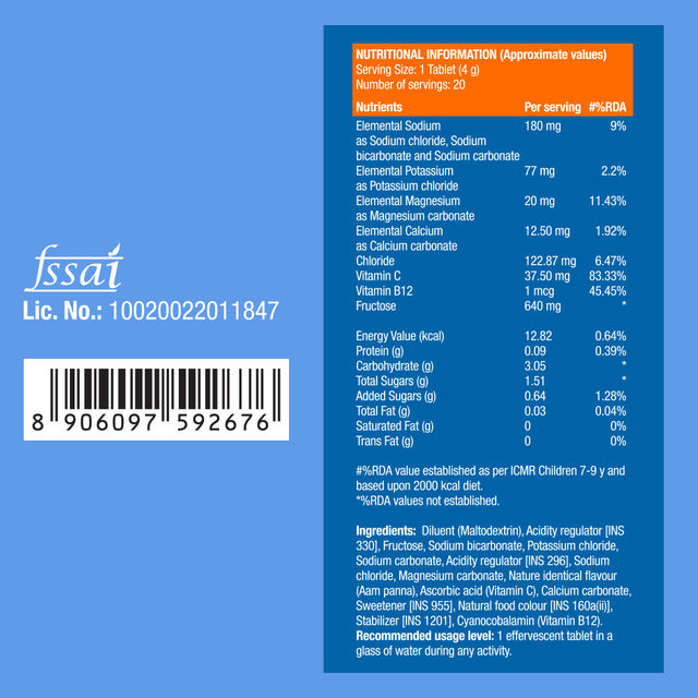 Fast&Up Reload Energy Drink Low Sugar Electrolyte - Aam Panna Flavour