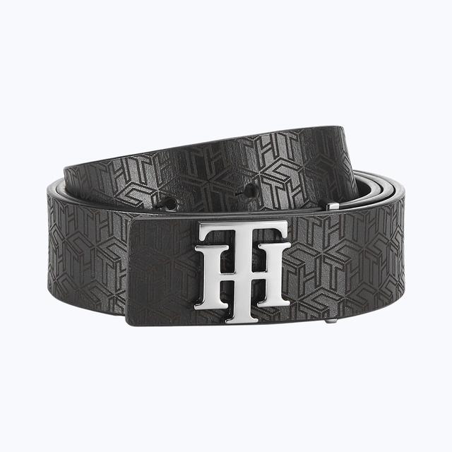 Tommy Hilfiger Men's Genuine Leather Belt | Black - 44 Inches