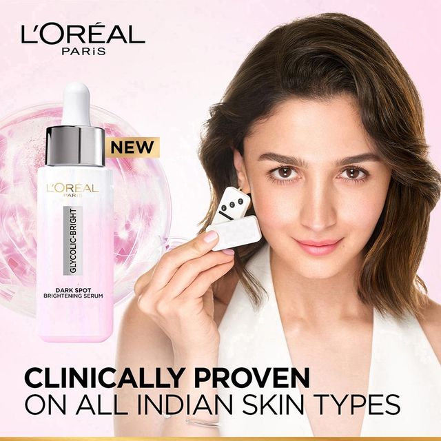 L'Oreal Paris Glycolic Bright 8% Melasyl + Niacinamide Face Serum for Brightening Dark Spots