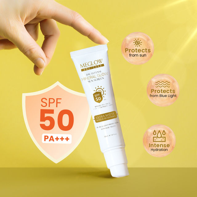 Meglow SPF 50 Mineral Glow Sunscreen | Ultra Matte | Water-Resistant Protection