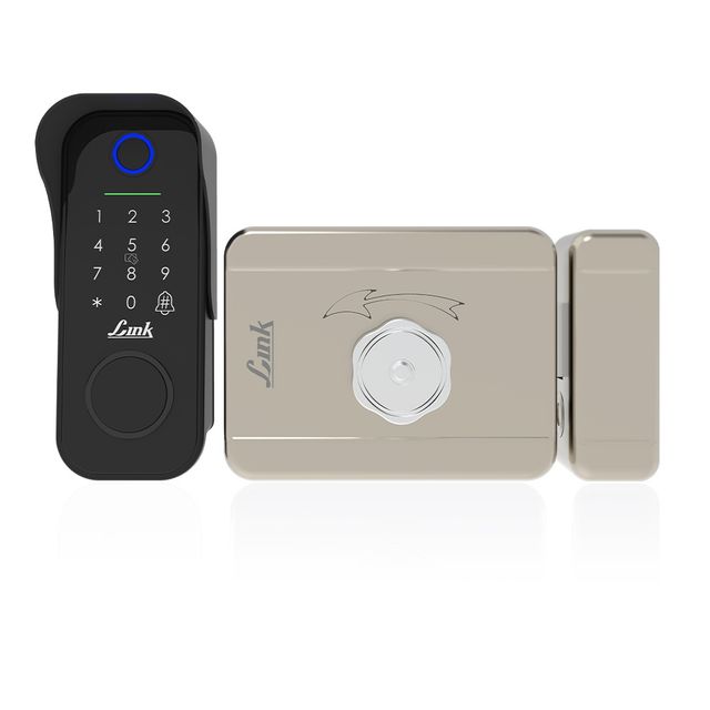Link Smart Flexi Digital Biometric Rim Lock for Main Door | Mobile app with Wi-Fi | Black