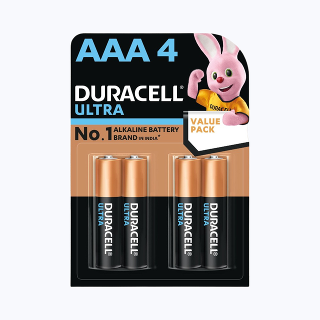 Duracell Ultra Alkaline AAA Battery (Pack of 4) 1 pc Combo