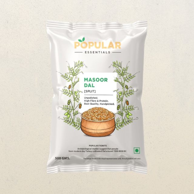 Popular Essentials Masoor Dal Split | Un-Polished
