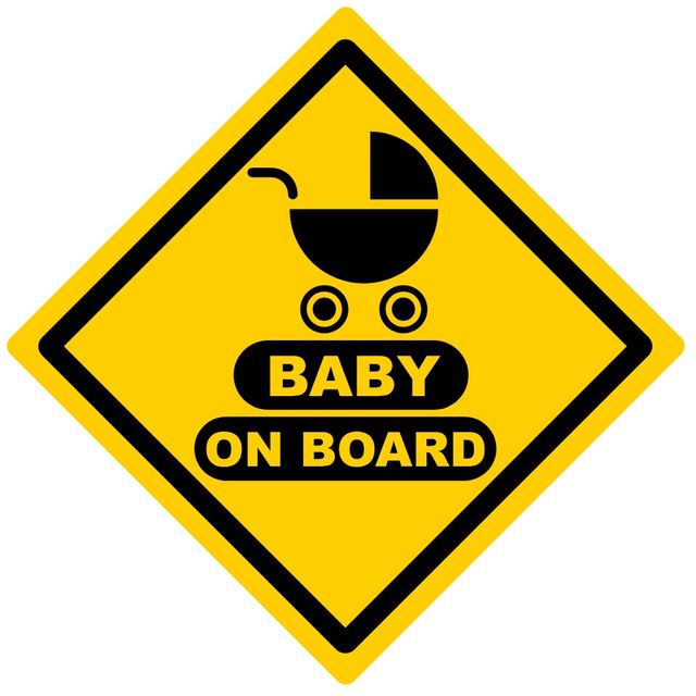 House Of Festivals Automobile Baby on Board PVC Sticker - 6 x 6 Inches Design 4