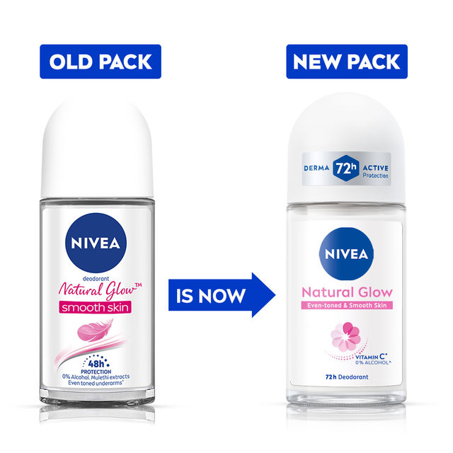 Nivea Natural Glow Even-toned & Smooth Skin 72h Protection Roll On