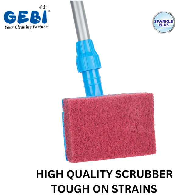 Gebi Sparkle Plus Flexi Scrubber Big - Commander Tile brush | Telescopic handle)