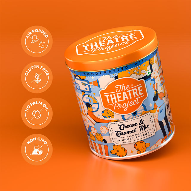 Ttp Popcorn Tins - Cheese & Caramel Mix(88gms) & Ttp Popcorn Tins - Old Fashioned Caramel(88gms) Combo
