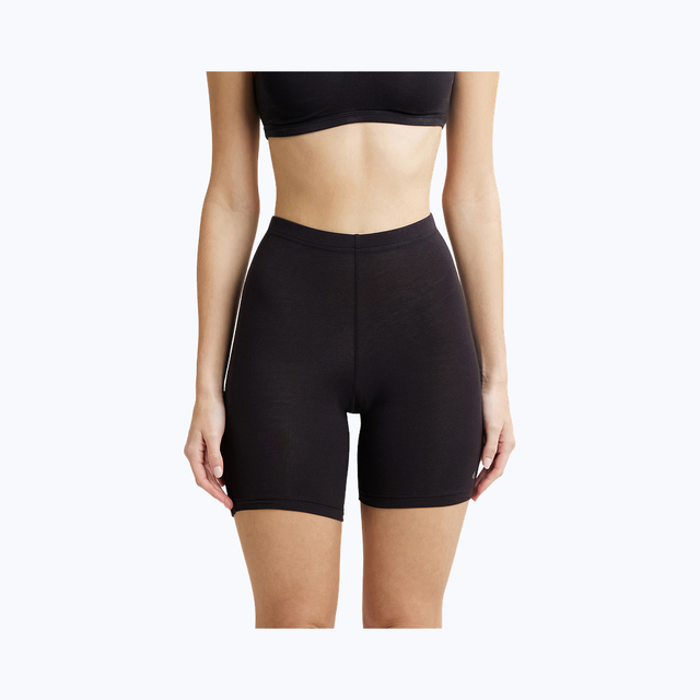 Jockey 1529 Women's Super Combed Cotton Mid Waist Shorties|Concealed Waistband | Black-L