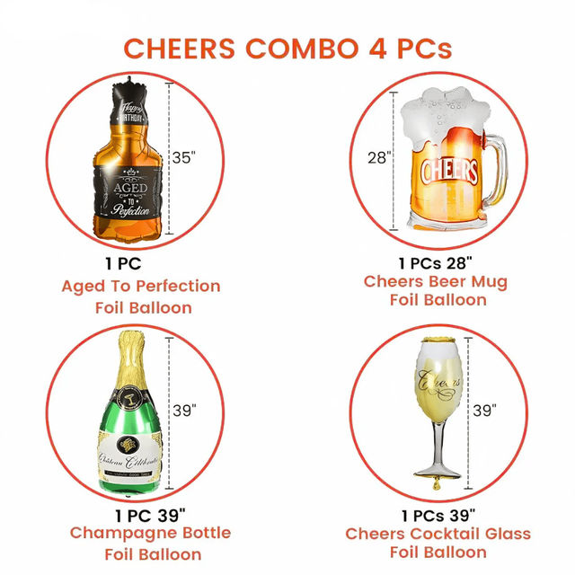 Let's Vybe Cheers Champagne Foil Balloon