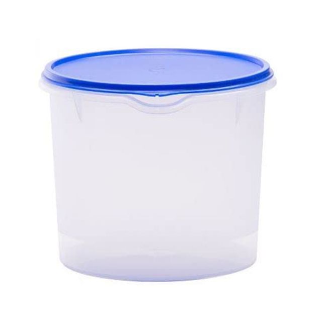 Varmora Magnum Round Plastic Storage Storage Container Transparent Air-Tight 2500ml- Blue