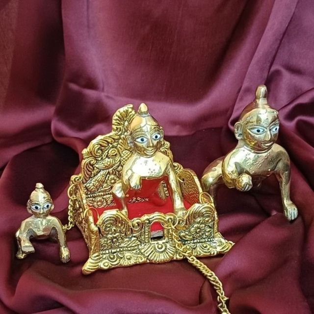 Gullak Laddoo Gopal Brass Idol | Size 2 | 3 inch