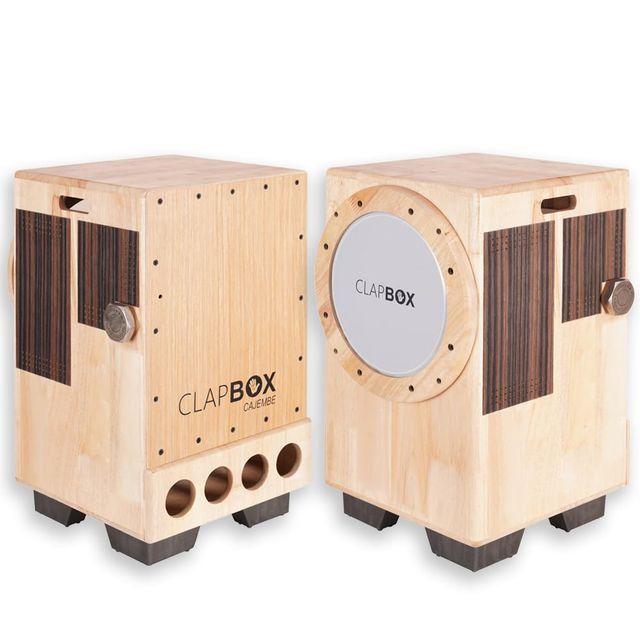 Clapbox Cajembe Cajon (4 Instruments In 1) - Rubber Wood (H:50 W:30 L:30) 3 Internal Snares,Natural