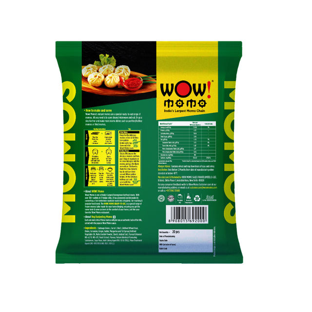 Wow! Veg Darjeeling Momos(20pc) & Coca-Cola Soft Drink(750ml) Combo