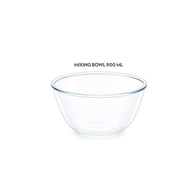 Borosil 900 ml Serving & Mixing Bowl with Lid, Borosilicate Glass Multipurpose Bowl