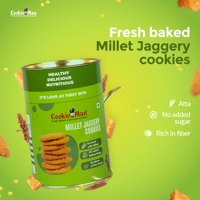 CookieMan Jaggery Ragi Millet Cookies | Sugar-free