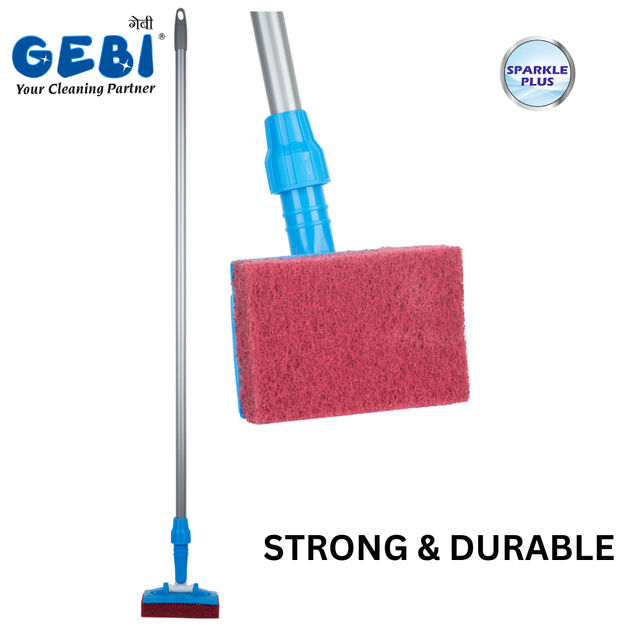 Gebi Sparkle Plus Flexi Scrubber Big - Commander Tile brush | Telescopic handle)