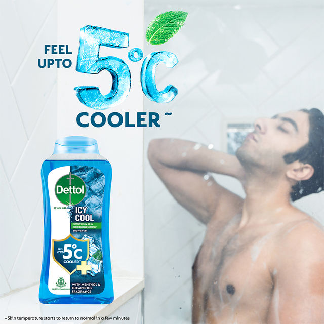 Dettol Icy Cool Body Wash & Shower Gel Bottle with Salicylic Acid for Men | Long Lasting Freshness