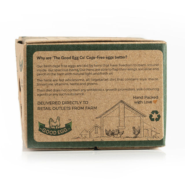 The Good Egg Co. Cage Free Eggs, 6 Pieces - Portein Rich, Veg Feed, Infertile