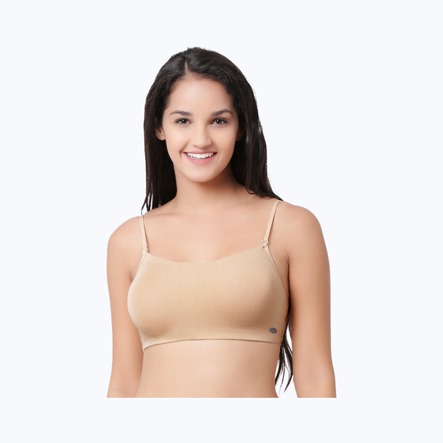 Enamor Women's A022 Full Coverage Comfort Cami Cotton Bra | Non Padded | Wirefree | Skin - M