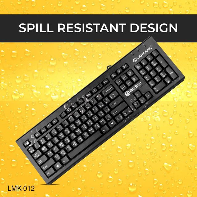 Lapcare Lmk-012 Usb Keyboard 10M Keystrokes 104Keys Membrane Switch With Rupee Key