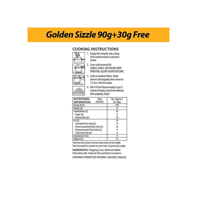 ACT II Instant Popcorn - Golden Sizzle, Family Pack, Hot & Fresh in 3 mins