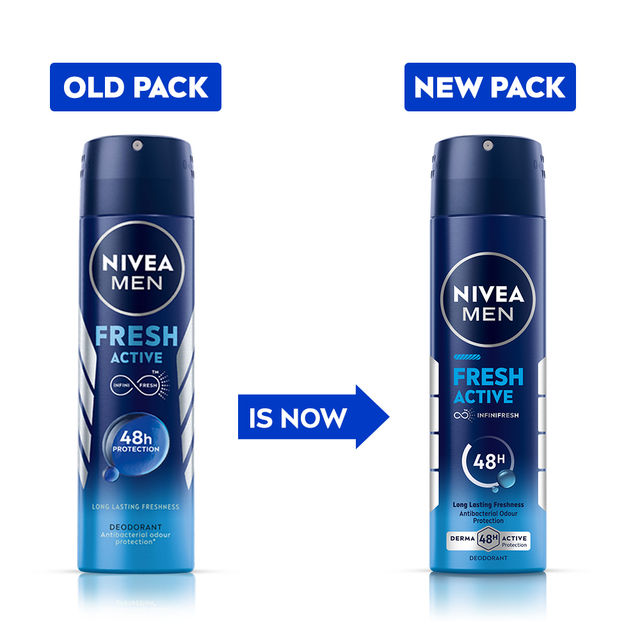 Nivea Men Deodorant Fresh Active 48h Long lasting Freshness 150 ml X 2 Combo