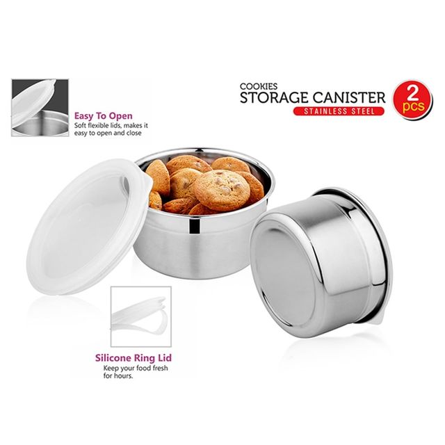 Vinayak Storage Stainless Steel Canister Set (700 Ml, 2 Pieces)