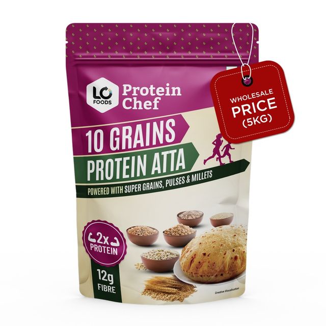 Protein Chef 10 Grain Double Protein Atta- Chakki Multigrain Atta with Millet Jowar Ragi Flour