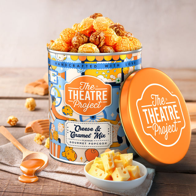 Ttp Popcorn Tins - Cheese & Caramel Mix(88gms) & Ttp Popcorn Tins - Old Fashioned Caramel(88gms) Combo