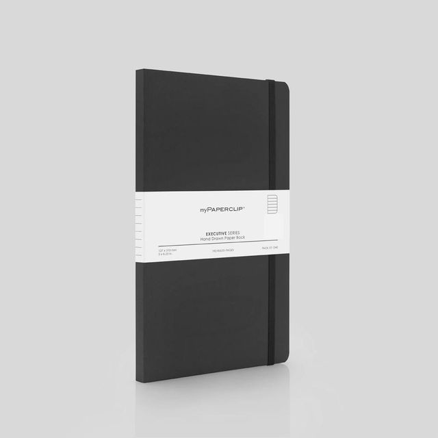 myPAPERCLIP Executive Series Medium Notebook | Smart Size | Black | 192 Pages | Ruled Pages