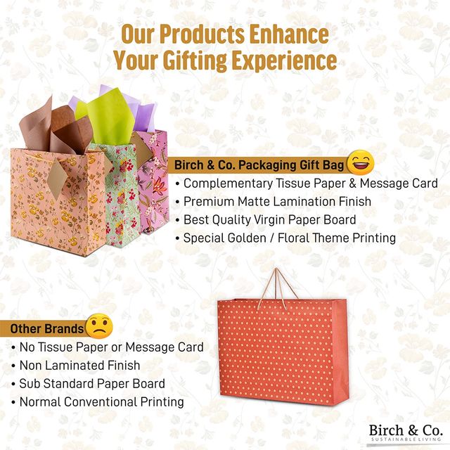 Birch & Co. Medium Gift Bags | Seagreen | Pack of 5