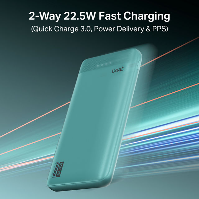 boAt Energyshroom PB300 Activ 10000mAh 22.5W Powerbank | Cerulean Blue