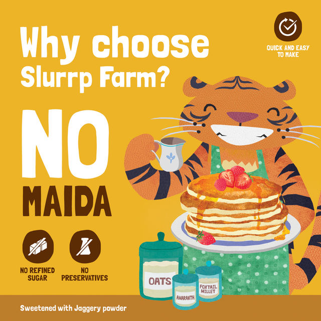 Slurrp Farm Millet Eggless Pancake Mix With Banana Choco Chip | No Maida | Healthy Breakfast 150 g Combo