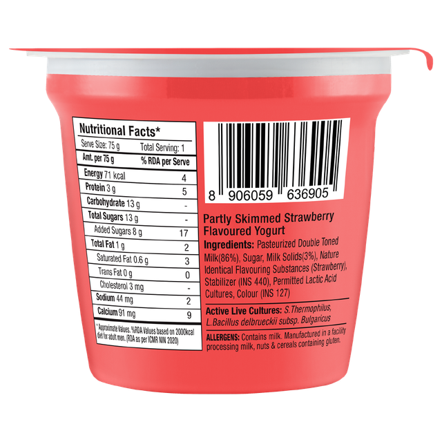 Epigamia Strawberry Flavoured Yogurt 75 g Combo