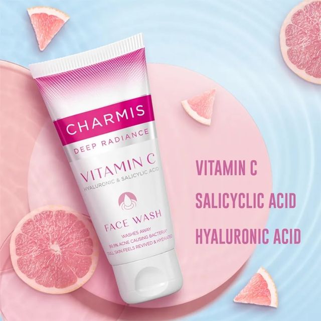 Charmis Deep Radiance Vitamin C Face Wash, Hyaluronic Acid & Salicylic Acid