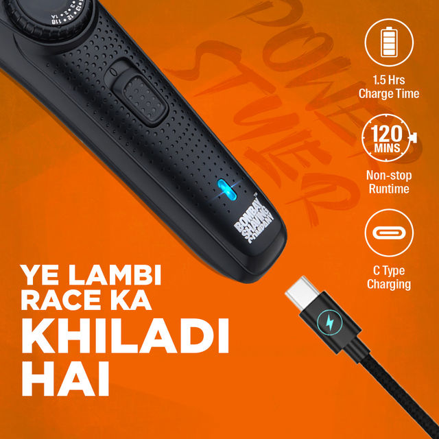 Bombay Shaving Company Power Styler OG Beard Trimmer For Men | 2X Fast Charging | USB Type C